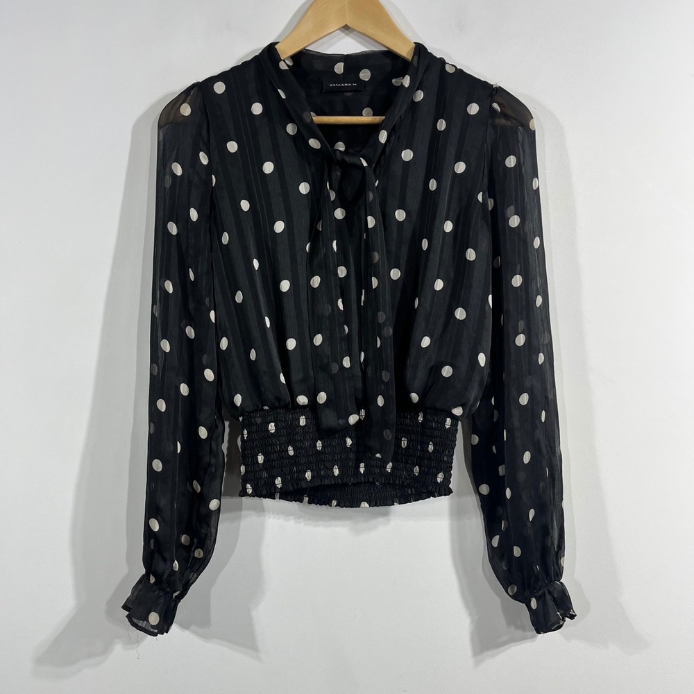 Tamara Retro Whimsigoth Fairy Grunge Polka Dot Mesh Twee Top Womens Medium Boho